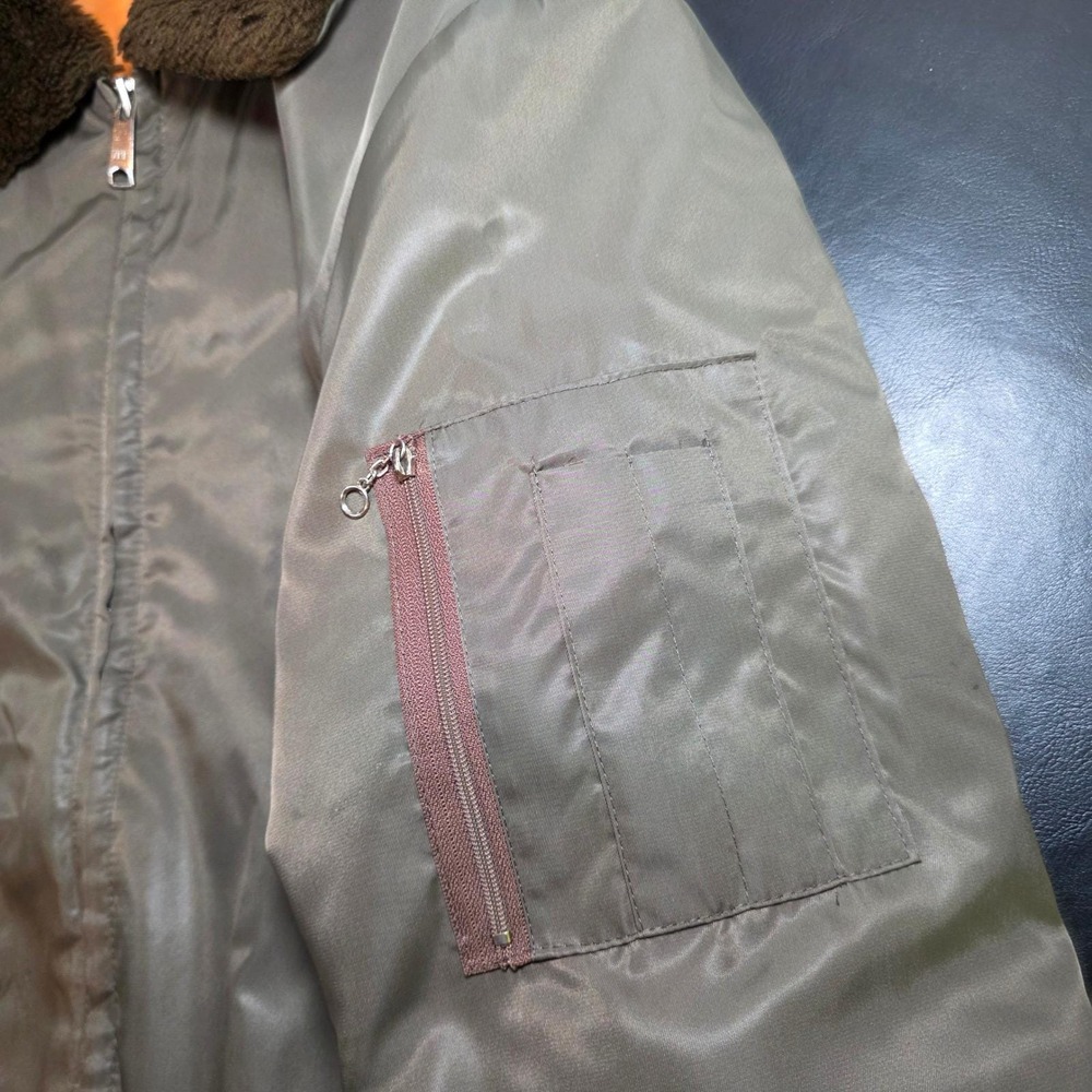 Vintage SEARS Work Leisure Men's Bomber Jacket Faux Fur Collar Aviator 70s Japan - Picture 5 of 10